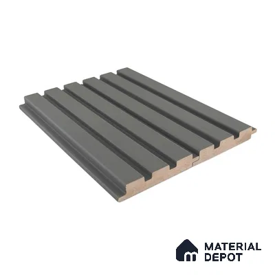 Grey Plain Colour Louver Carbon 282 9 ft x 4.7 inch MDF Panel - 18 mm | Suitable for Feature Wall, TV Unit & Living Room | Width is Subjected to 5% Variation